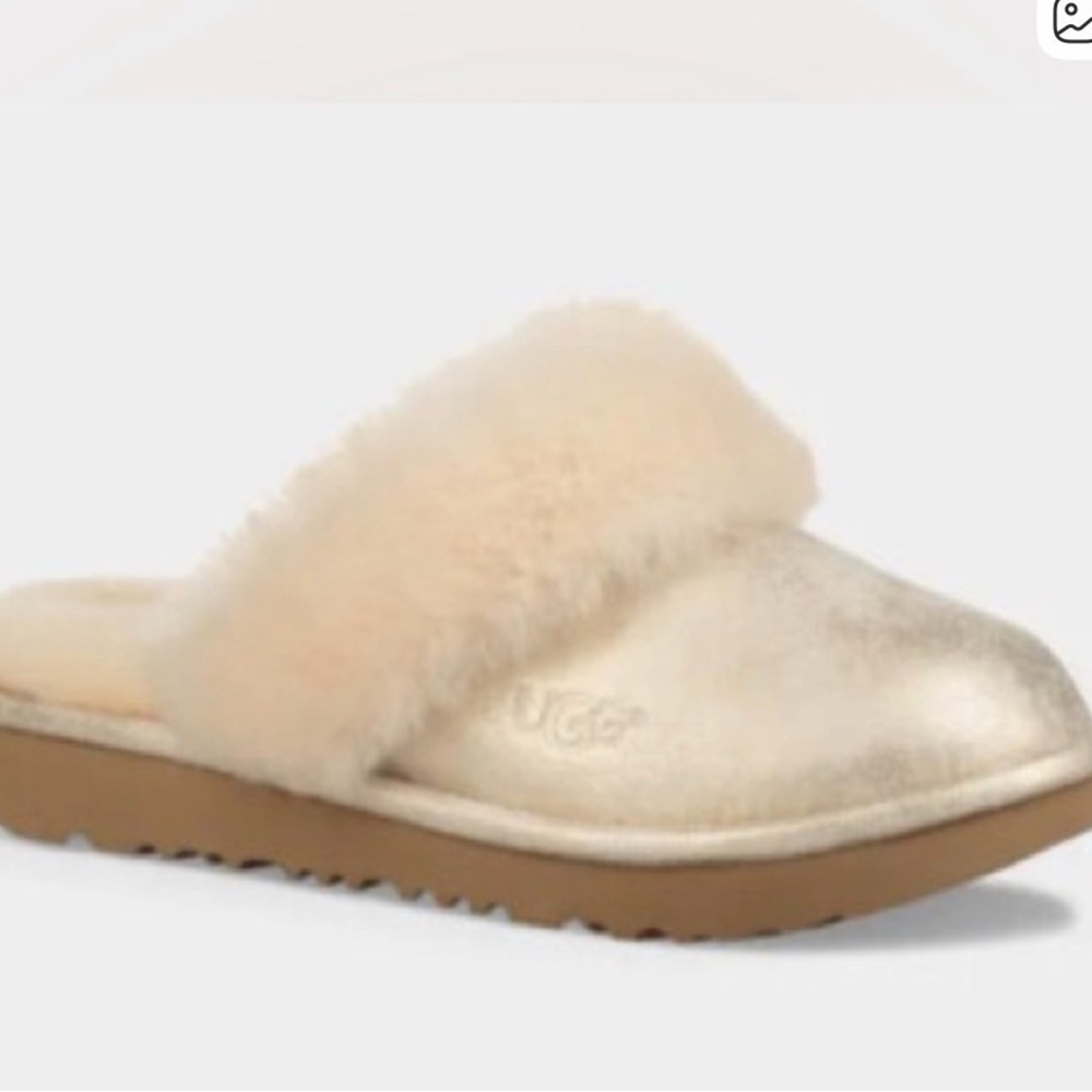 UGG Metallic and Cream Slippers